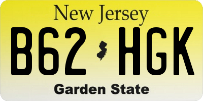 NJ license plate B62HGK