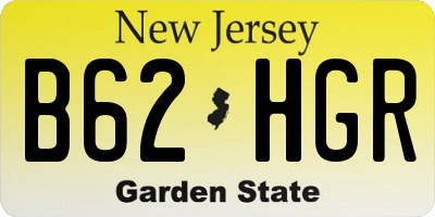 NJ license plate B62HGR