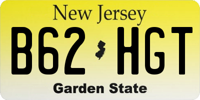 NJ license plate B62HGT