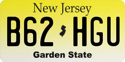 NJ license plate B62HGU