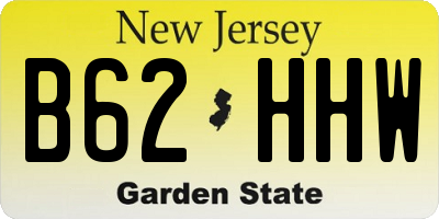 NJ license plate B62HHW