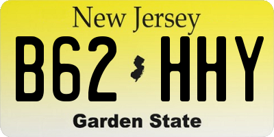 NJ license plate B62HHY