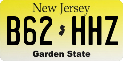 NJ license plate B62HHZ