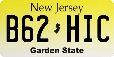 NJ license plate B62HIC