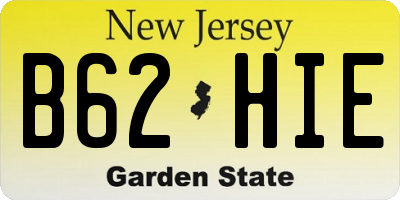 NJ license plate B62HIE