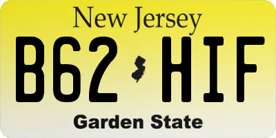 NJ license plate B62HIF
