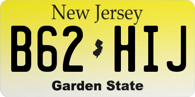 NJ license plate B62HIJ