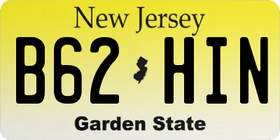 NJ license plate B62HIN