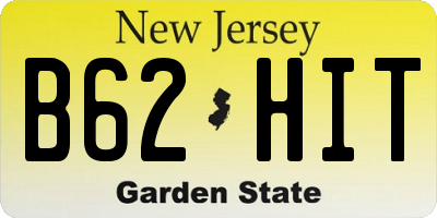 NJ license plate B62HIT