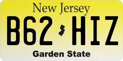 NJ license plate B62HIZ