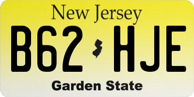 NJ license plate B62HJE