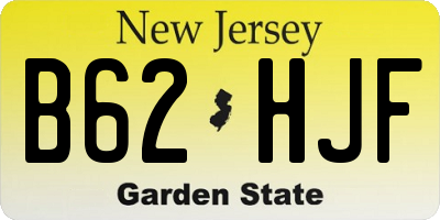 NJ license plate B62HJF