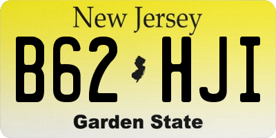 NJ license plate B62HJI