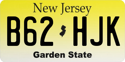 NJ license plate B62HJK