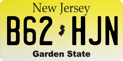 NJ license plate B62HJN