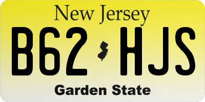 NJ license plate B62HJS