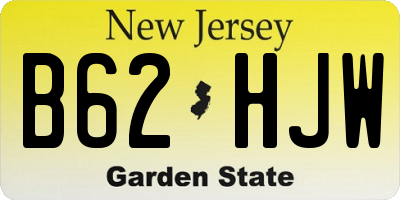 NJ license plate B62HJW
