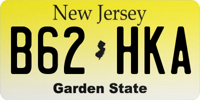 NJ license plate B62HKA