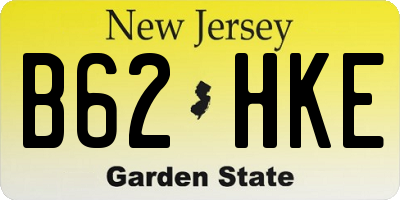 NJ license plate B62HKE