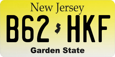 NJ license plate B62HKF