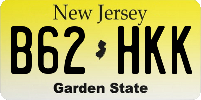 NJ license plate B62HKK