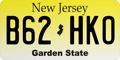 NJ license plate B62HKO