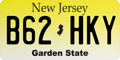 NJ license plate B62HKY