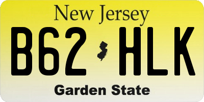 NJ license plate B62HLK