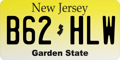 NJ license plate B62HLW