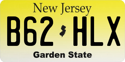 NJ license plate B62HLX