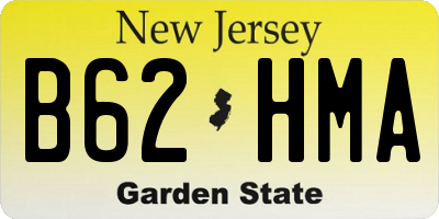 NJ license plate B62HMA