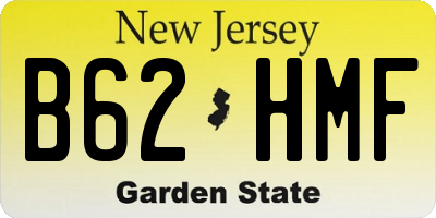 NJ license plate B62HMF