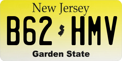 NJ license plate B62HMV