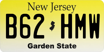 NJ license plate B62HMW
