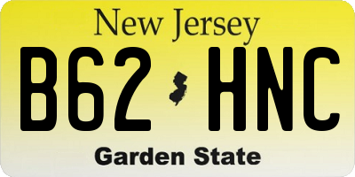 NJ license plate B62HNC