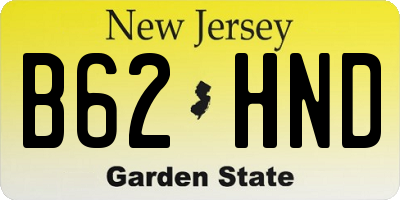 NJ license plate B62HND