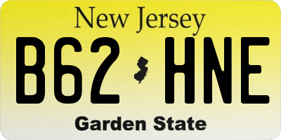 NJ license plate B62HNE