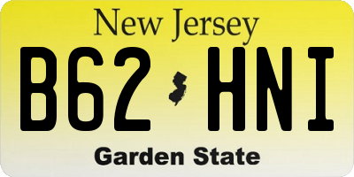 NJ license plate B62HNI