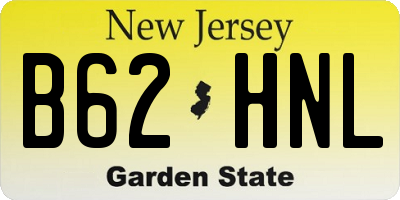 NJ license plate B62HNL