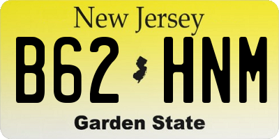 NJ license plate B62HNM