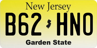 NJ license plate B62HNO