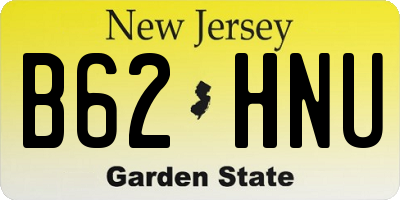 NJ license plate B62HNU