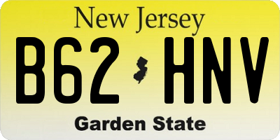 NJ license plate B62HNV