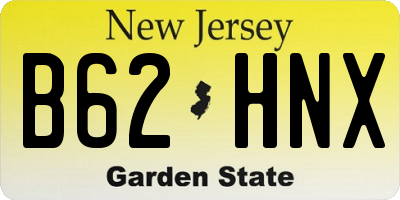 NJ license plate B62HNX