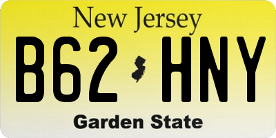 NJ license plate B62HNY