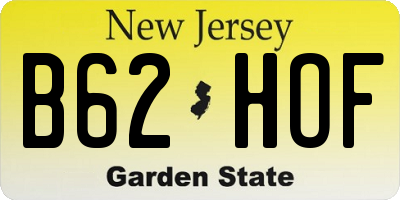 NJ license plate B62HOF
