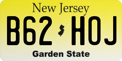 NJ license plate B62HOJ
