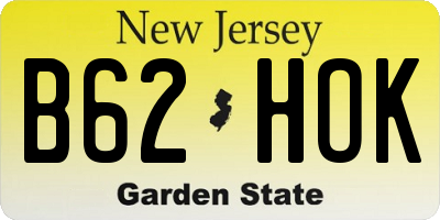 NJ license plate B62HOK