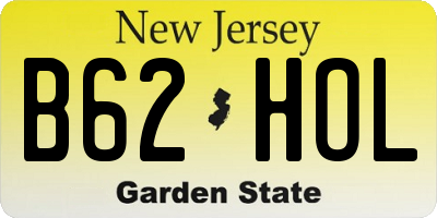 NJ license plate B62HOL