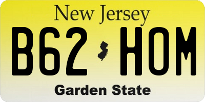 NJ license plate B62HOM